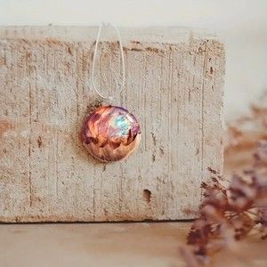 Mountain and sunset sky pendant necklace